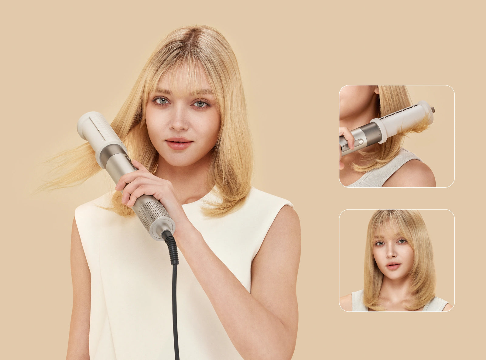 Dreame AirStyle Shine mit Flyaway-Aufsatz und Coanda-Effekt zum Bändigen von Frizz und fliegenden Haaren für ein glattes leichtes Finish