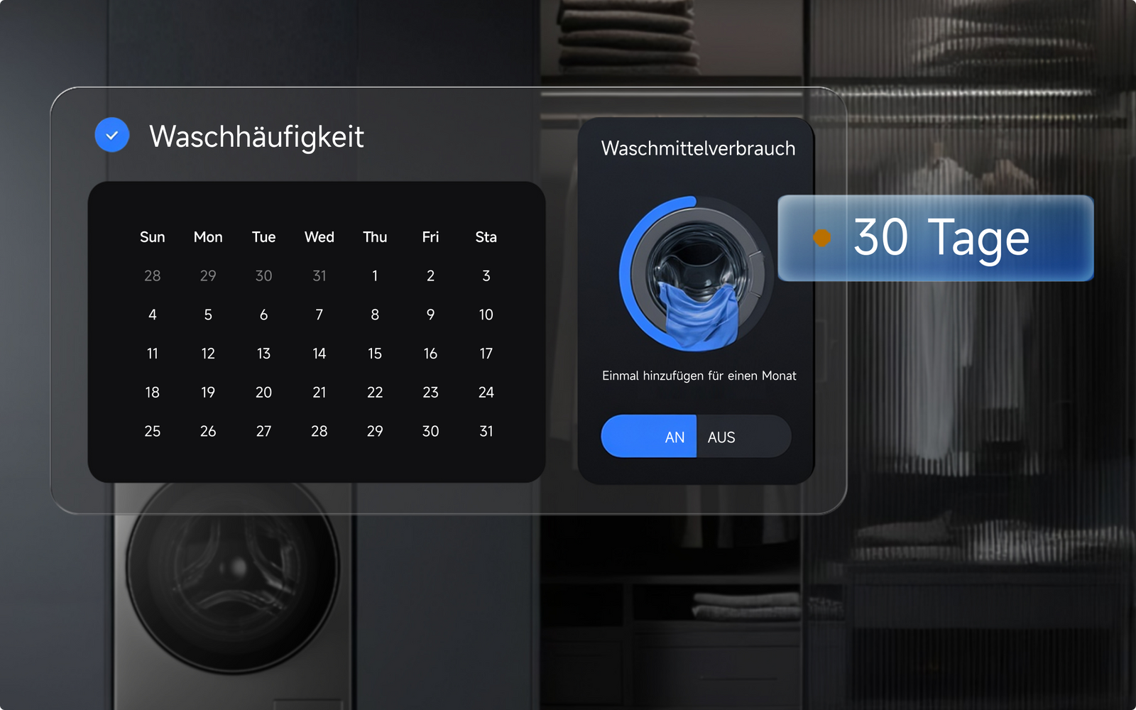 Dreame AI Inverter Washer L9 eine manuelle Waschmittelbefüllung reicht für bis zu 30 Tage Wäschepflege