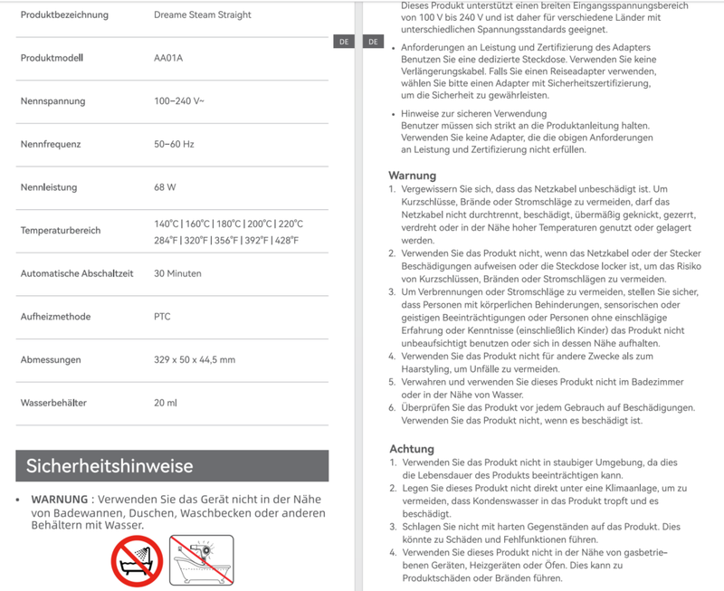 Warn- und Sicherheitshinweise