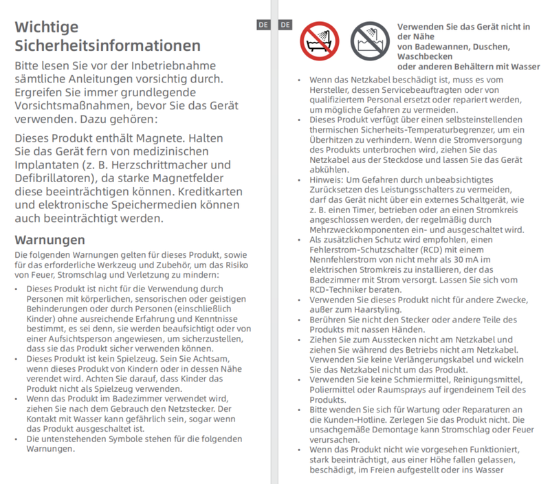 Warn- und Sicherheitshinweise