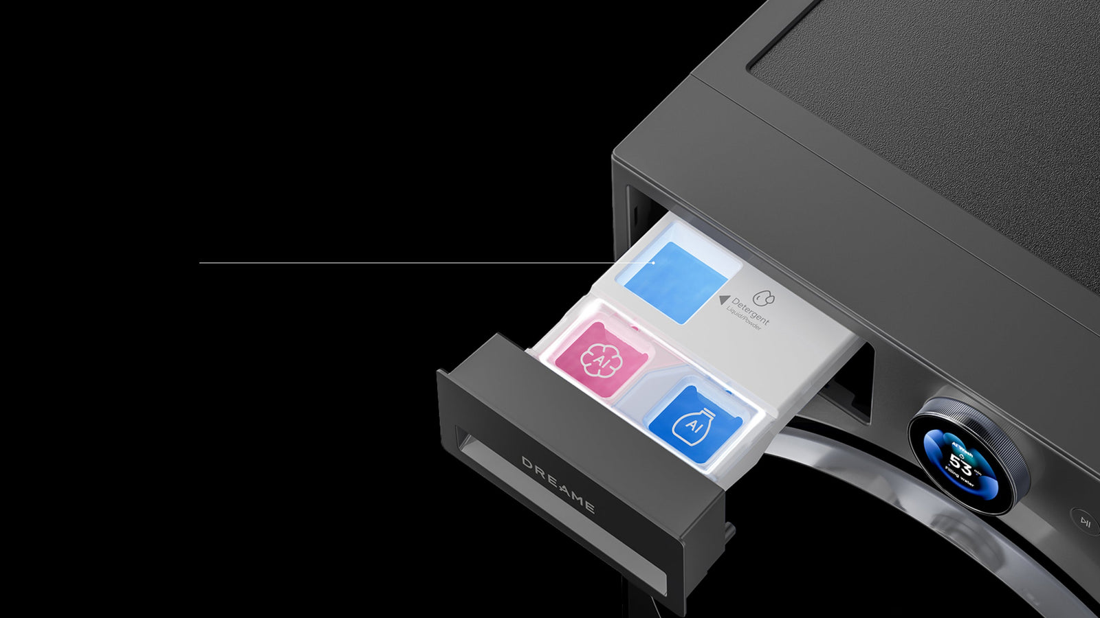 Dreame AI Inverter Washer L9 Dual Smart Dosing Schublade mit KI-Dosierung für Waschmittel und Weichspüler