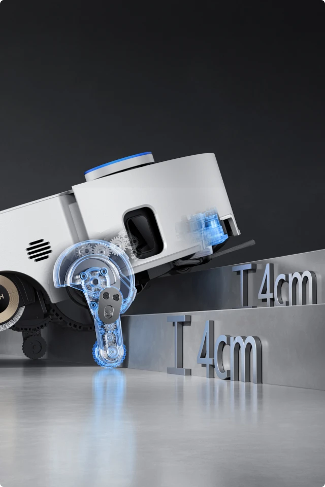 Dreame Aqua10 Ultra Roller Complete ProLeap System hebt den Mopp für adaptive Bodenreinigung