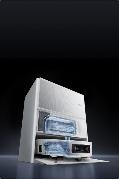 Dreame Aqua10 Ultra Roller Complete Dock speichert Staub bis zu 100 Tage für komfortable freihändige Reinigung