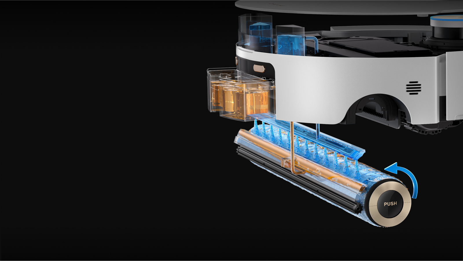 Dreame Aqua10 Ultra Roller Complete Saug Wischroboter sprüht in Echtzeit Frischwasser für sauberes Wischen