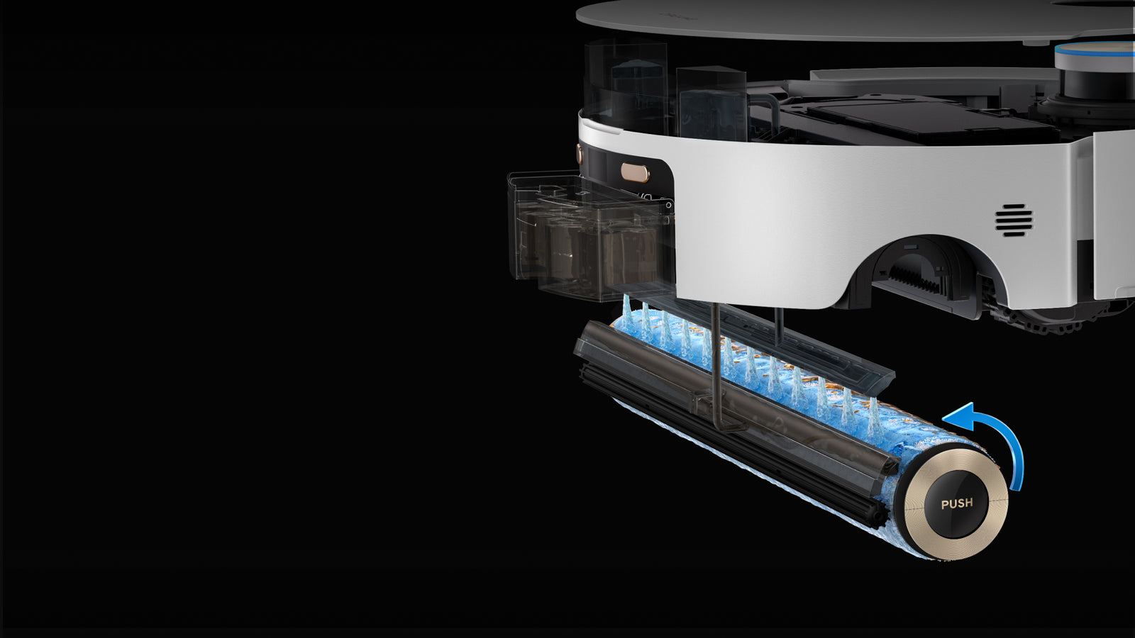 Dreame Aqua10 Ultra Roller Complete entfernt Schmutzwasser mit verstärktem Abstreifsystem