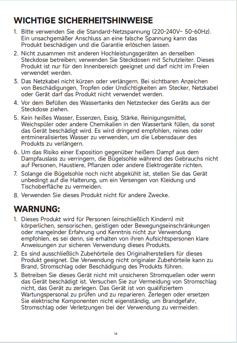 Warn- und Sicherheitshinweise