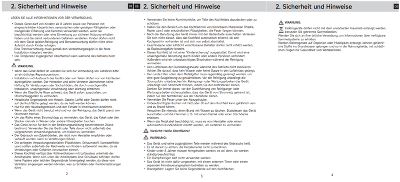 Warn- und Sicherheitshinweise