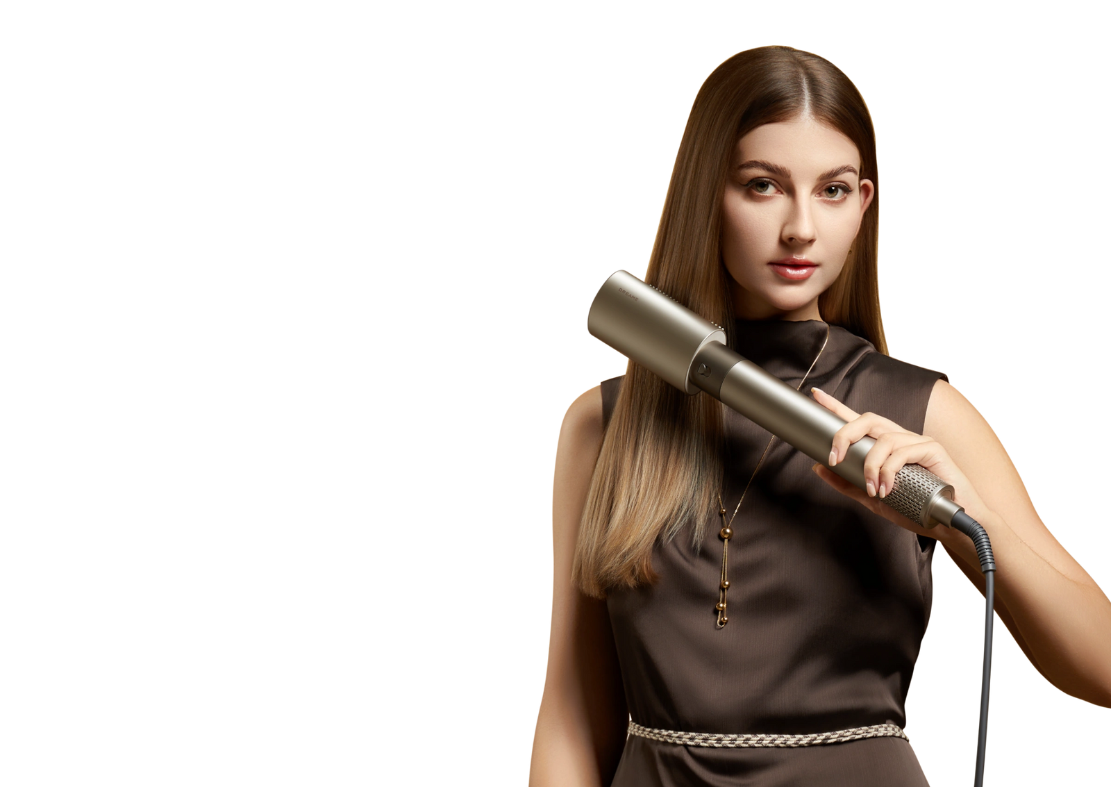 Dreame AirStyle Shine mit glättender Bürste zum Glätten, Reduzieren von Frizz und für mehr Volumen am Ansatz in einem Schritt
