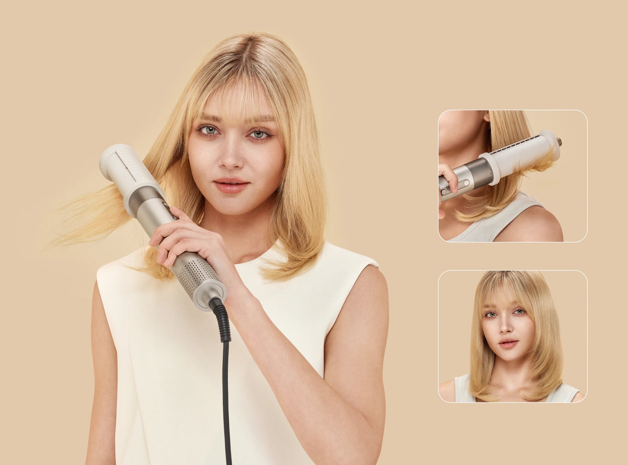 Dreame AirStyle Shine mit Flyaway-Aufsatz und Coanda-Effekt zum Bändigen von Frizz und fliegenden Haaren für ein glattes leichtes Finish
