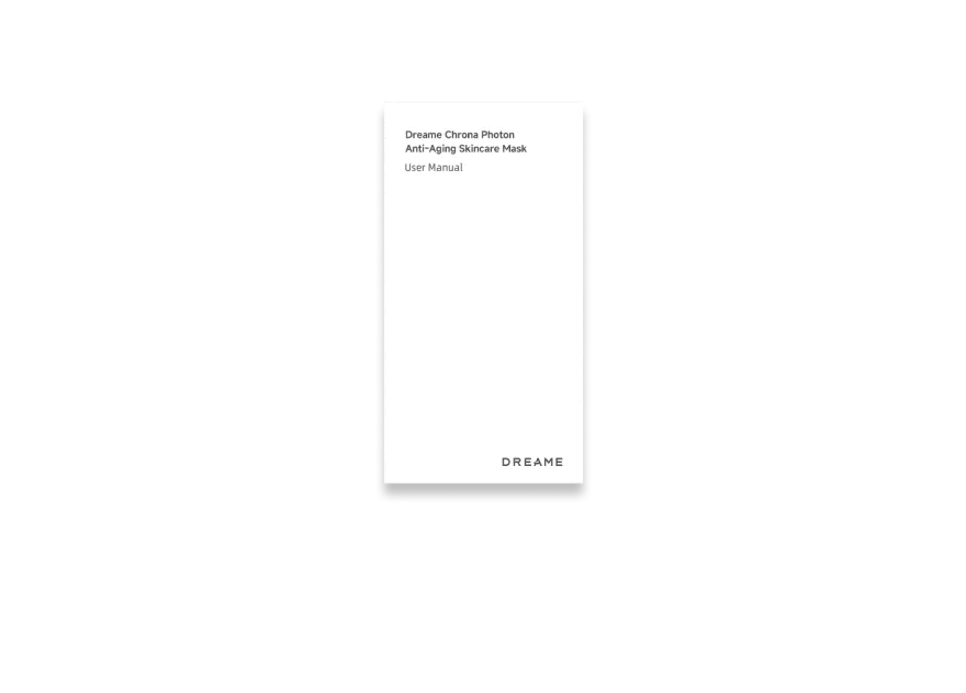 Dreame Chrona Photonen-Hautpflegemaske – Lieferumfang: Benutzerhandbuch.