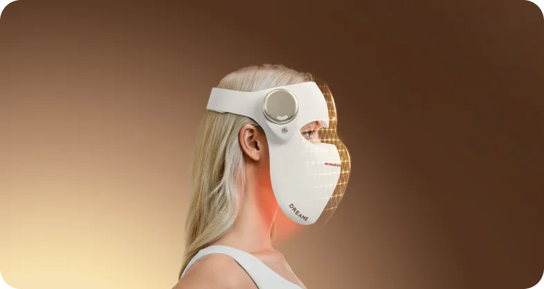 Dreame Chrona Photonen-Hautpflegemaske mit dreidimensionaler ergonomischer Passform für sicheren, druckfreien Halt.