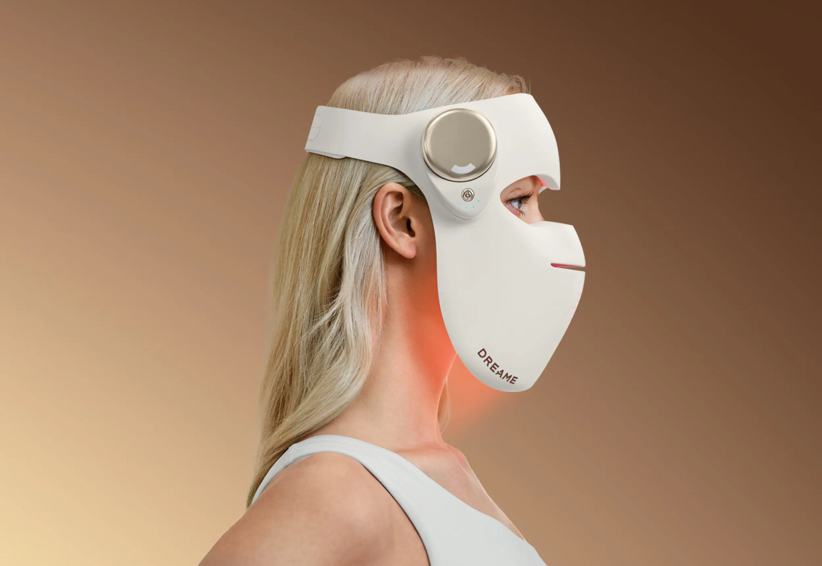 Dreame Chrona Photonen-Hautpflegemaske – vollständig drahtloses Design mit intuitivem Controller für mühelose Bedienung.