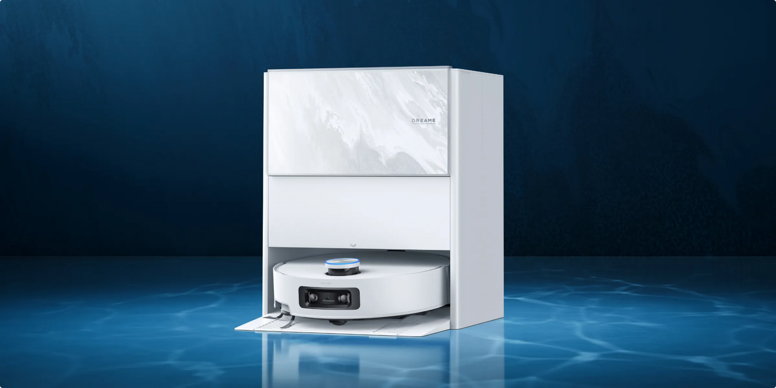 Dreame Aqua10 Ultra Track Complete - Saugroboter mit Marmorstruktur-Panel, goldenen Adern, Flecken- und Kratzschutz