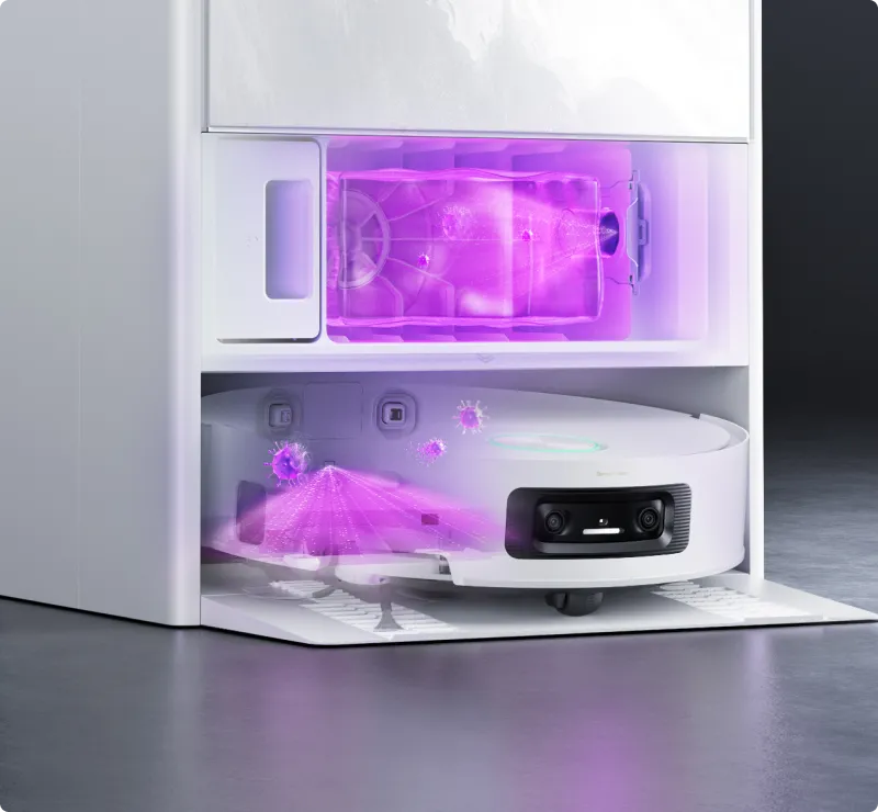 Dreame Aqua10 Ultra Track Complete UV-Licht reduziert Bakterien mit 99% Entfernung im Staubbeutelbereich