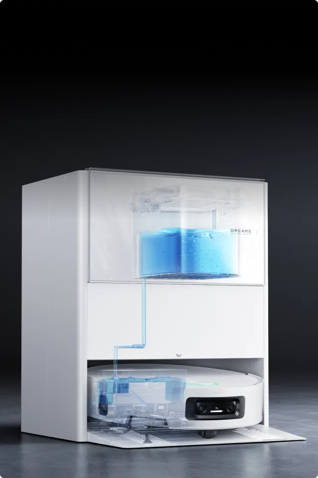 Dreame Aqua10 Ultra Track Complete konstante Wasserbefüllung hält den Mopp des Saugroboters dauerhaft feucht