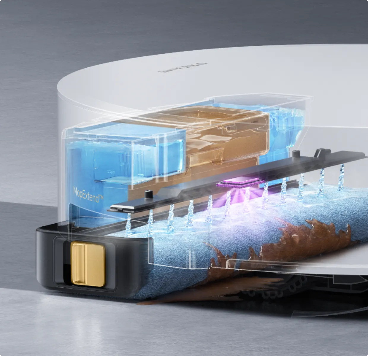 Dreame Aqua10 Ultra Track Complete reinigt mit Frischwasserzyklus, konstanter Temperatur und hohem Bodendruck