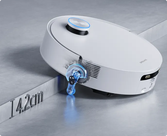 Dreame Aqua10 Ultra Track Complete mit verbessertem ProLeap überwindet eine 4,2 cm hohe Einzelstufe