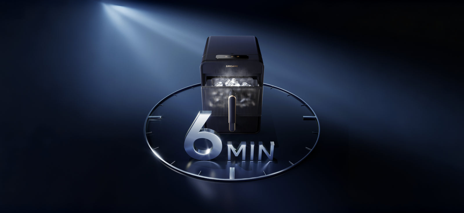 Dreame Aura Hohlkegel-Eisbereiter 6-Minuten-Schnell-Eis, deckt sofortigen Kaltgetränkebedarf.