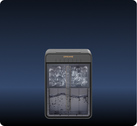 Dreame Aura Hohlkegel-Eisbereiter, isolierter Wassertank und Eisbehälter für stets sauberes und frisches Eis.