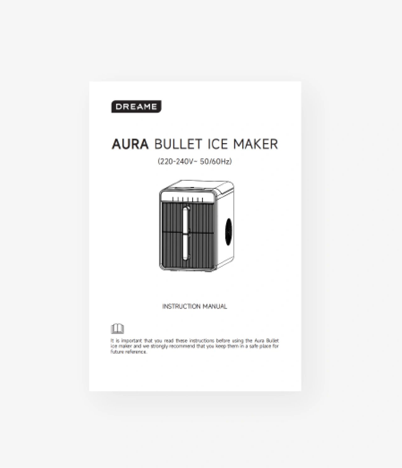 Dreame Aura Hohlkegel-Eisbereiter Bedienungsanleitung x1, für eine einfache Einrichtung und Verwendung.