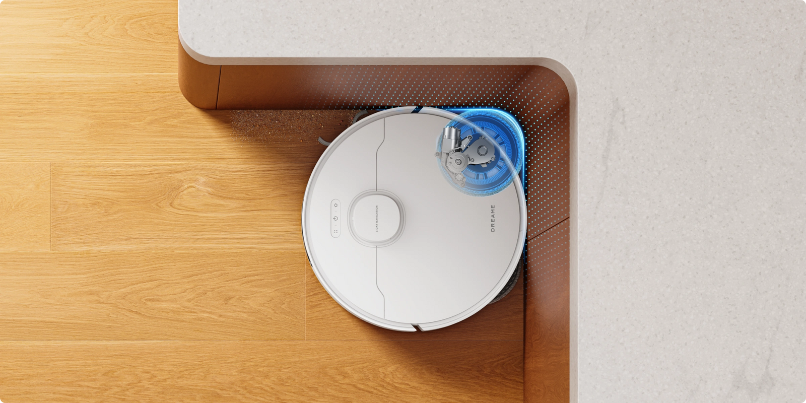 Reinigung um Gegenstände herum