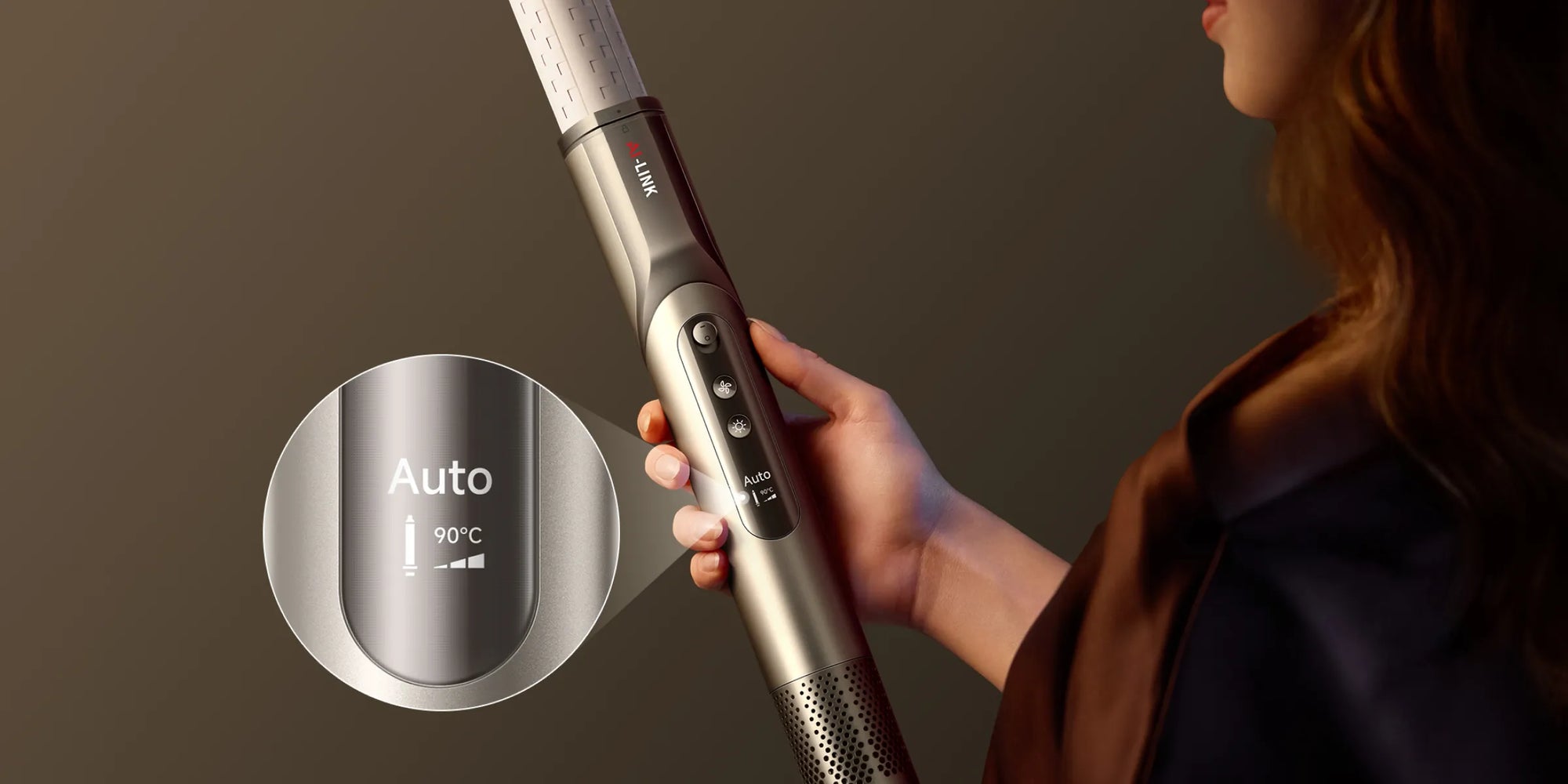 Dreame Dazzle-Haartrockner mit 3 Temperatur- und 3 Luftstrommodi für personalisiertes Styling.
