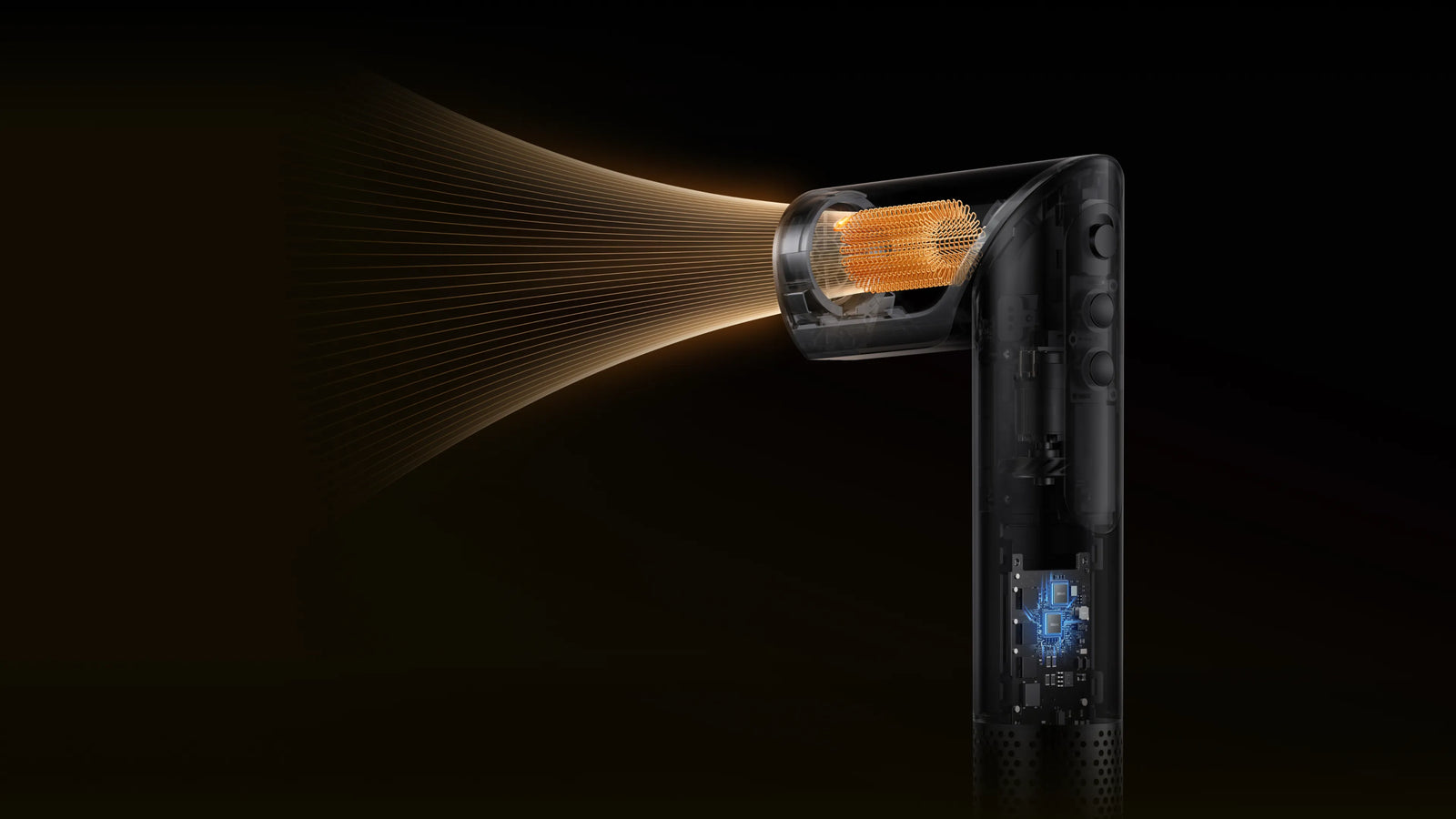 Dreame Dazzle-Haartrockner mit NTC-Temperaturregelung für gleichmäßige Wärme und Hitzeschutz.
