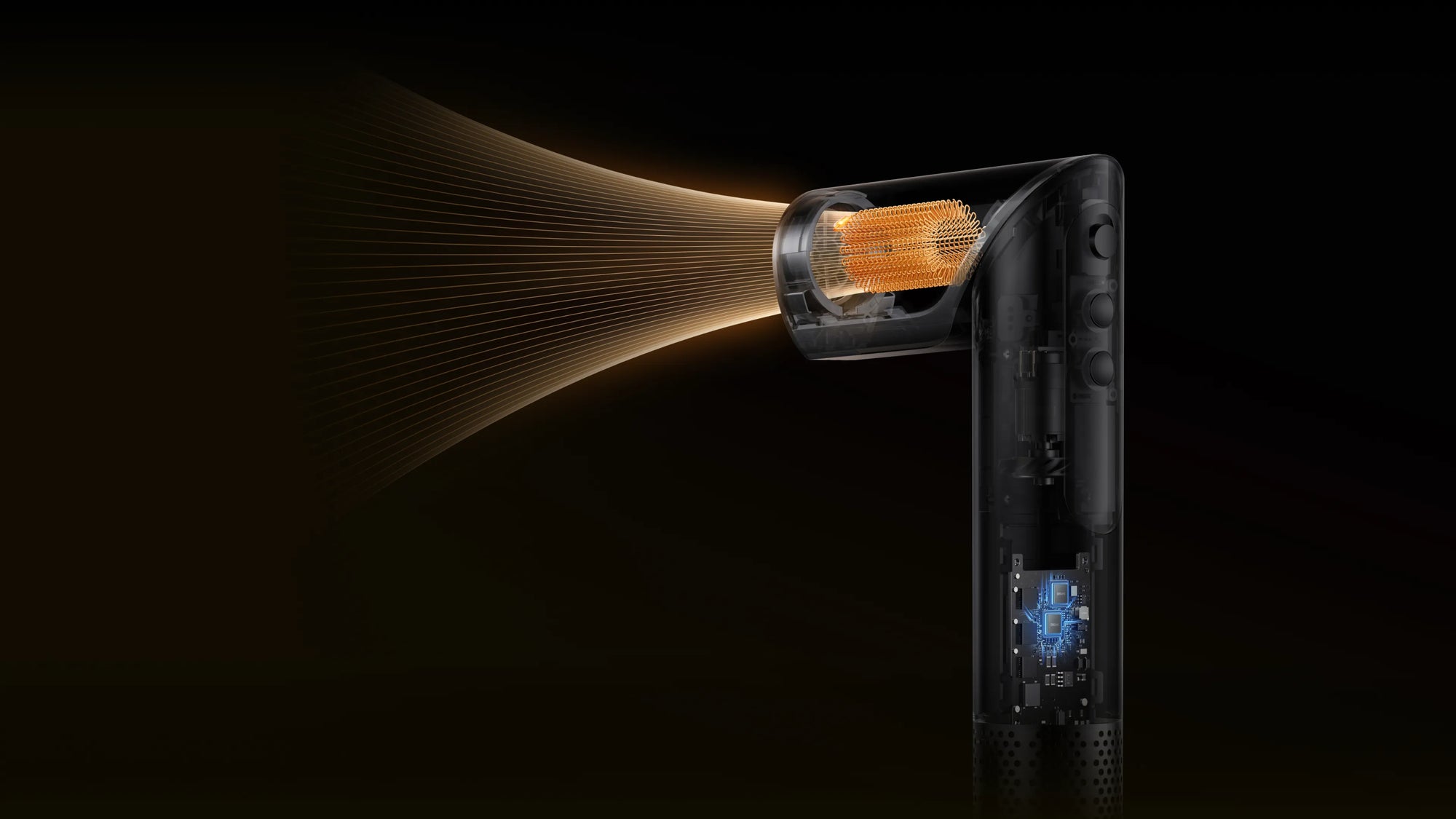 Dreame Dazzle-Haartrockner mit NTC-Temperaturregelung für gleichmäßige Wärme und Hitzeschutz.
