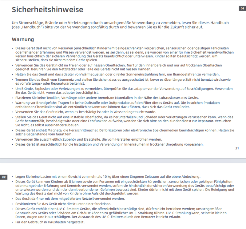Warn- und Sicherheitshinweise