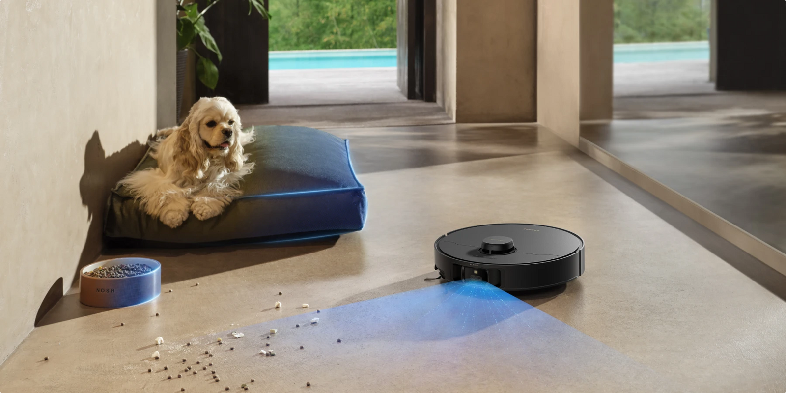 Dreame Matrix10 Pro Saugroboter Schwarz mit haustierfreundlicher Tiefenreinigung, verstärkte Absaugung bei Katzenklos, reduzierter Wassereinsatz gegen Allergene.