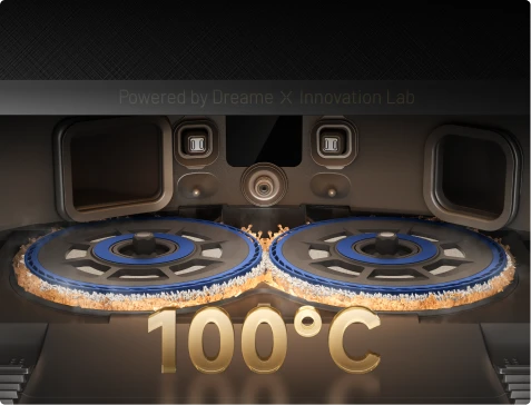 Dreame Matrix10 Pro Saugroboter Schwarz ThermoHub-Wischmopp-Selbstreinigung bei 100 °C, reduziert Bakterien und Gerüche.
