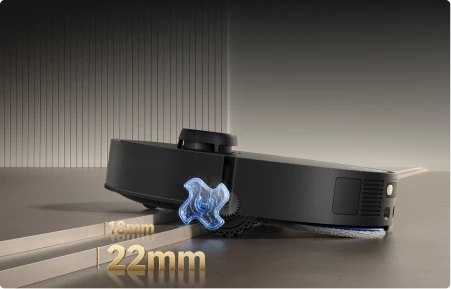 Dreame Matrix10 Pro Saugroboter Schwarz EasyLeap-System überwindet Hindernisse bis 40 mm und Schwellen bis 22 mm mühelos.