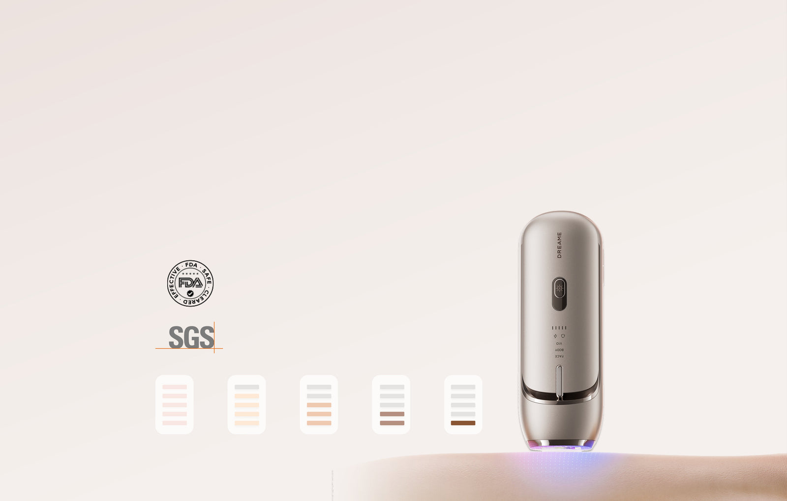 Dreame Nova IPL-Haarentfernungsgerät mit Adaptizone™ Behandlungspräzision für sichere und personalisierte Ganzkörperbehandlung