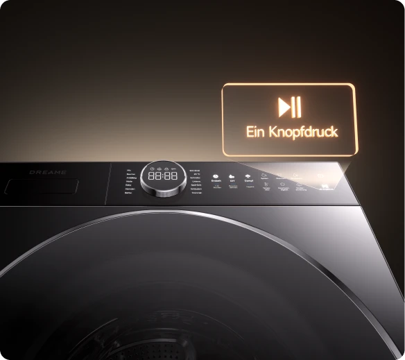 Ein-Knopfdruck-Automatikwäsche der Dreame Premium Waschmaschinenserie  P5-9kg erkennt Beladung und wählt Temperatur und Laufzeit selbst