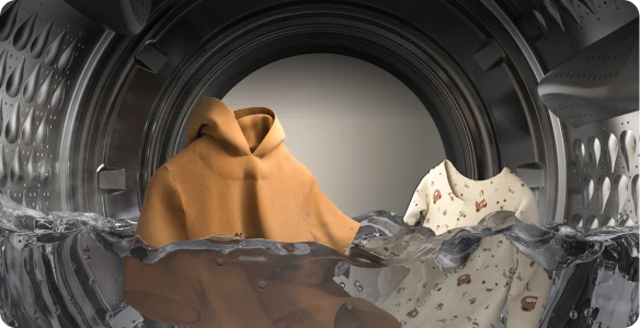 Babypflegeprogramm der Dreame Premium Waschmaschinenserie  P5-9kg wäscht Babykleidung bei bis zu 85 °C für hygienische Milben- und Fleckenentfernung