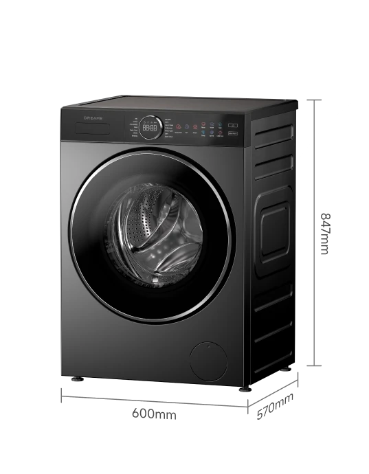 Technische Daten der Dreame Premium Waschmaschinenserie  P5-9kg: 9 kg Kapazität, 1.400 U/min, A-30%-Energieeffizienzklasse