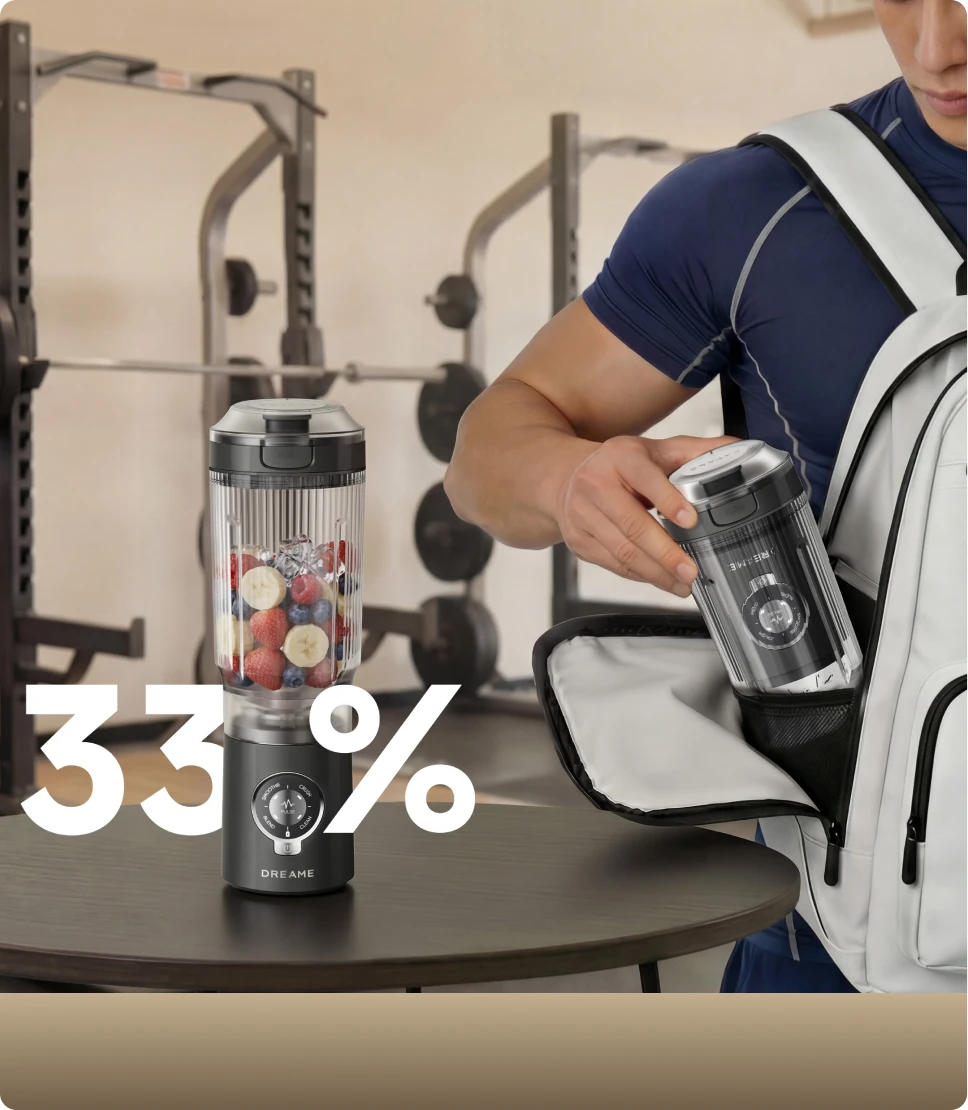 Dreame Portable Blender 33% kompakteres Twist & Go Design für einfache Mitnahme in der Sporttasche