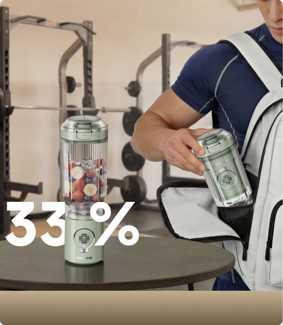 Dreame Portable Blender 33% kompakteres Twist & Go Design für einfache Mitnahme in der Sporttasche