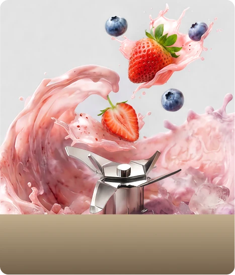 In nur 15 Sekunden frische Smoothies mixen mit den scharfen Klingen des Dreame Portable Blender