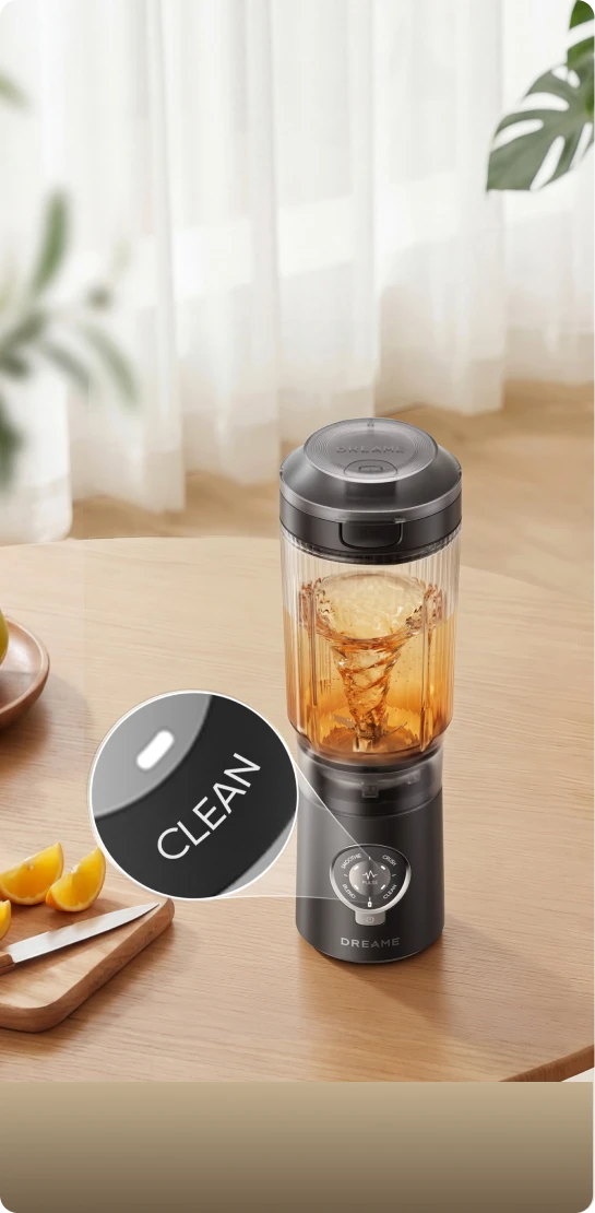 Dreame Portable Blender Self-Cleaning Mode zur mühelosen Reinigung des Mixbechers nach dem Gebrauch