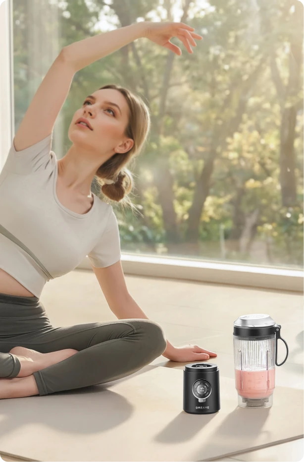 Der elektrische Standmixer Dreame Portable Blender mit seinem abnehmbaren Sockel eignet sich perfekt sowohl für das Fitnessstudio als auch für den täglichen Gebrauch.