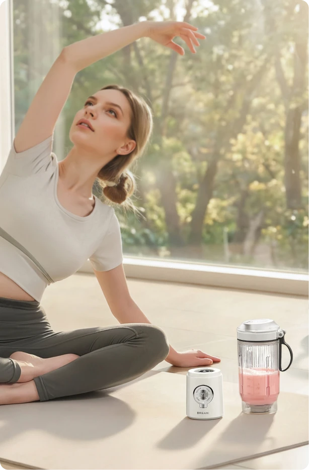 Der elektrische Standmixer Dreame Portable Blender mit seinem abnehmbaren Sockel eignet sich perfekt sowohl für das Fitnessstudio als auch für den täglichen Gebrauch.