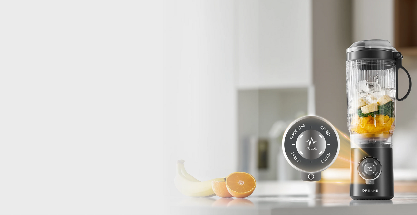 Dreame Portable Blender intuitiver Drehregler mit 5 voreingestellten Programmen für einfache Bedienung
