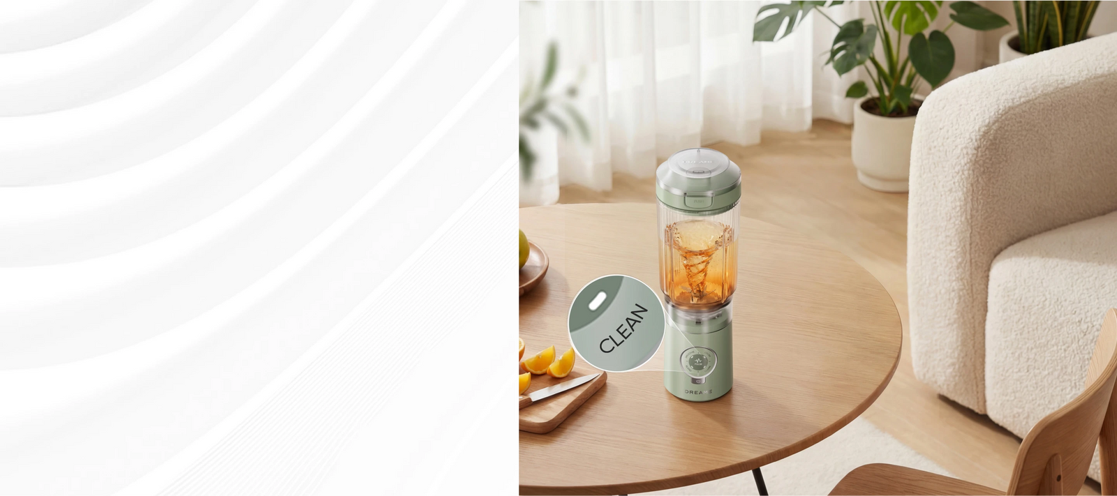 Dreame Portable Blender Selbstreinigungsmodus mit One Touch Schnellreinigung nur mit Wasser und Reinigungsmittel