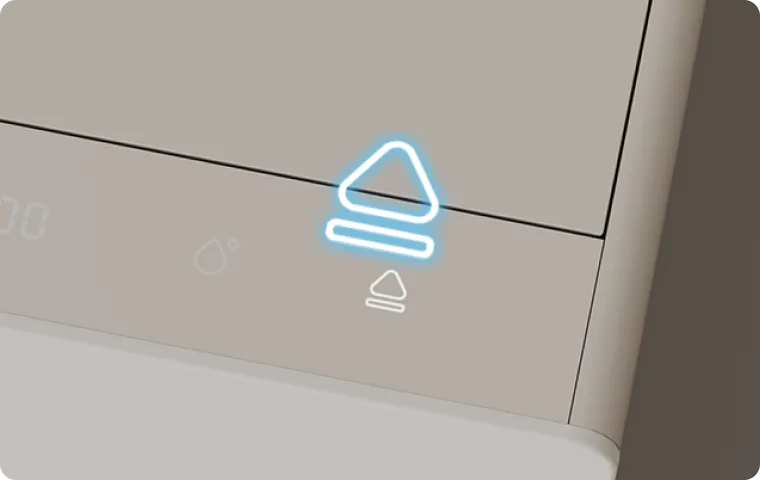 Der Dreame SF-25 verfügt über ein intuitives Touch-Bedienfeld mit Funktionen für Ein/Aus, Reinigung, Pause und Sicherheitsverriegelung.
