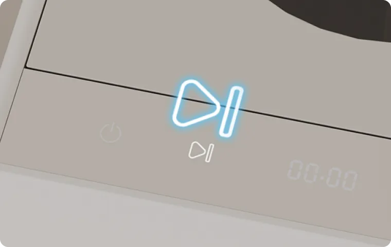 Der Dreame SF-25 verfügt über ein intuitives Touch-Bedienfeld mit Funktionen für Ein/Aus, Reinigung, Pause und Sicherheitsverriegelung.
