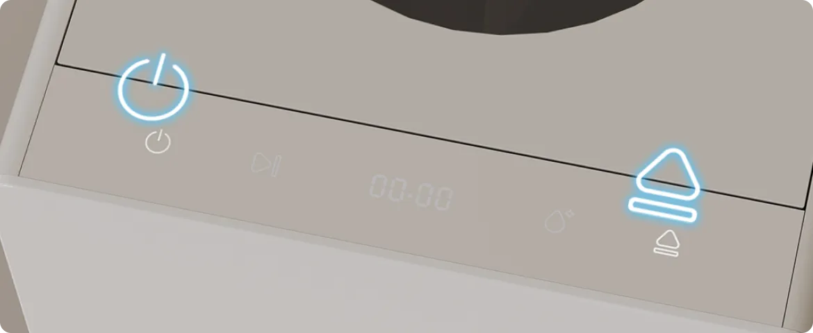 Der Dreame SF-25 verfügt über ein intuitives Touch-Bedienfeld mit Funktionen für Ein/Aus, Reinigung, Pause und Sicherheitsverriegelung.
