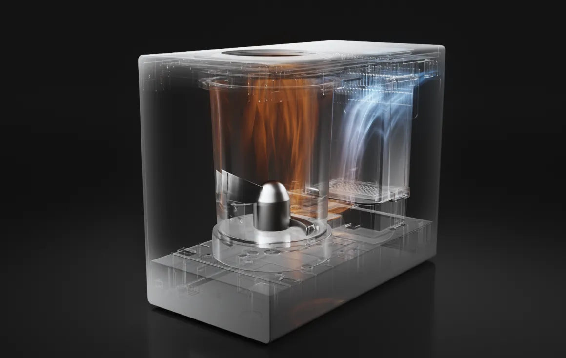 Das bahnbrechende Trockenverarbeitungsverfahren des Dreame SF-25 entlässt kein fetthaltiges Abwasser und ermöglicht eine umweltfreundliche Küche.