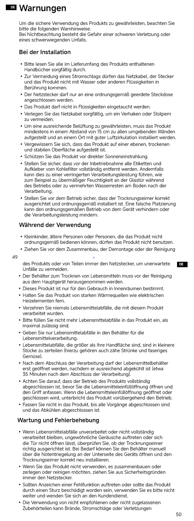 Warn- und Sicherheitshinweise