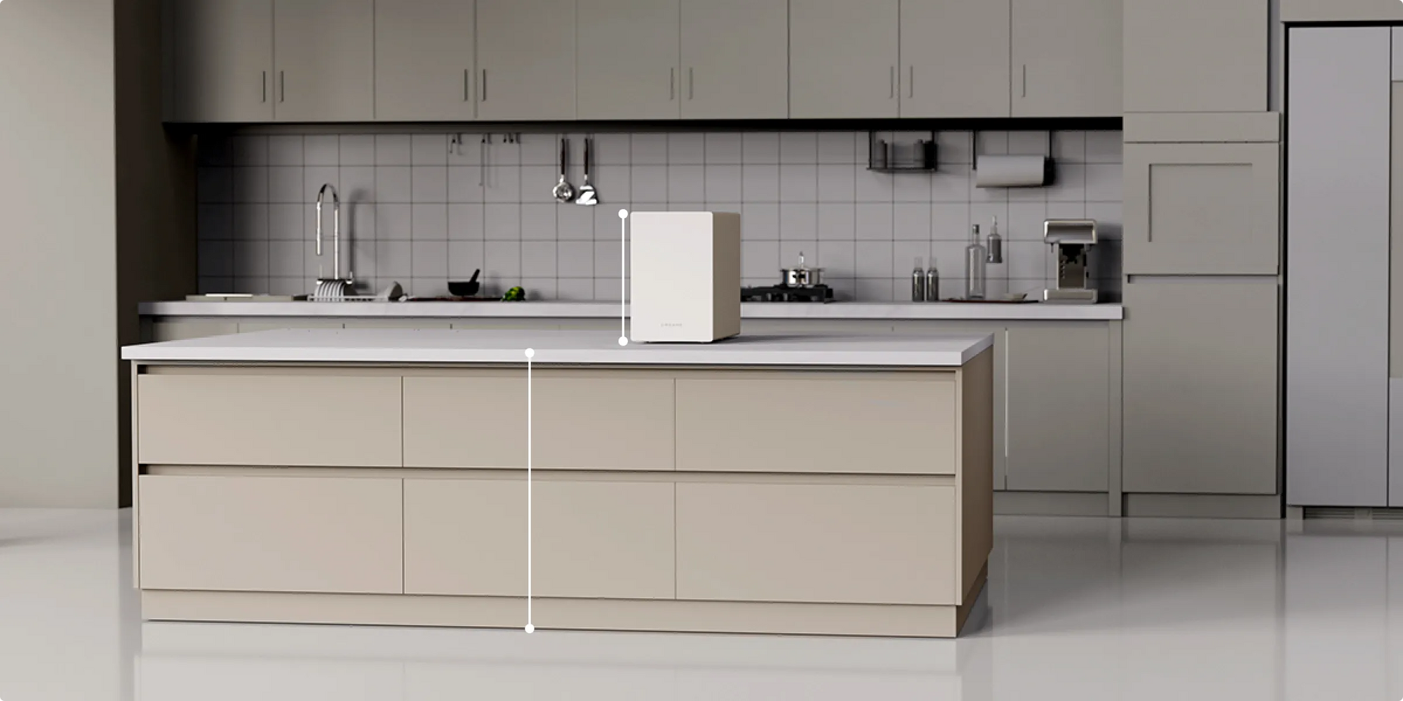 Der Dreame SF-25 ist 30,5 cm hoch und passt perfekt zu Standardarbeitsplatten von 89 cm – für bequemes Arbeiten ohne Bücken.
